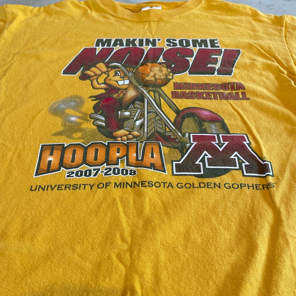 University of Minnesota Golden Gophers Basketball M Yellow Hoopla 2007-2008